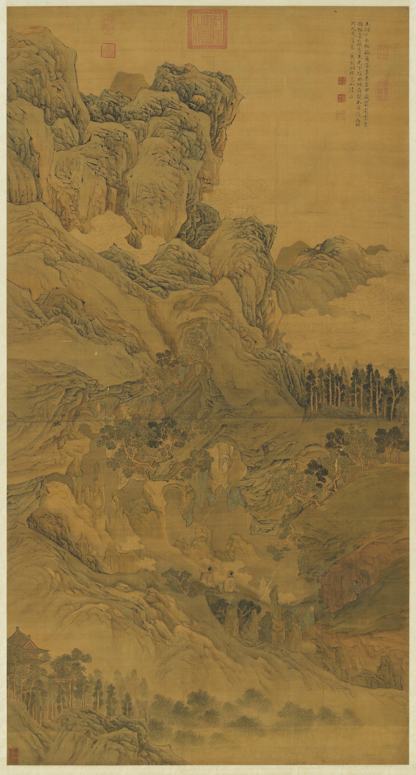 Ming Lu zhi xianshan yudong tu zhou 明陸治仙山玉洞圖　軸